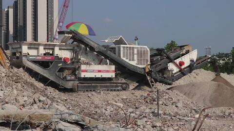 移动破碎站建筑垃圾破碎机出租 河南迈科路重工